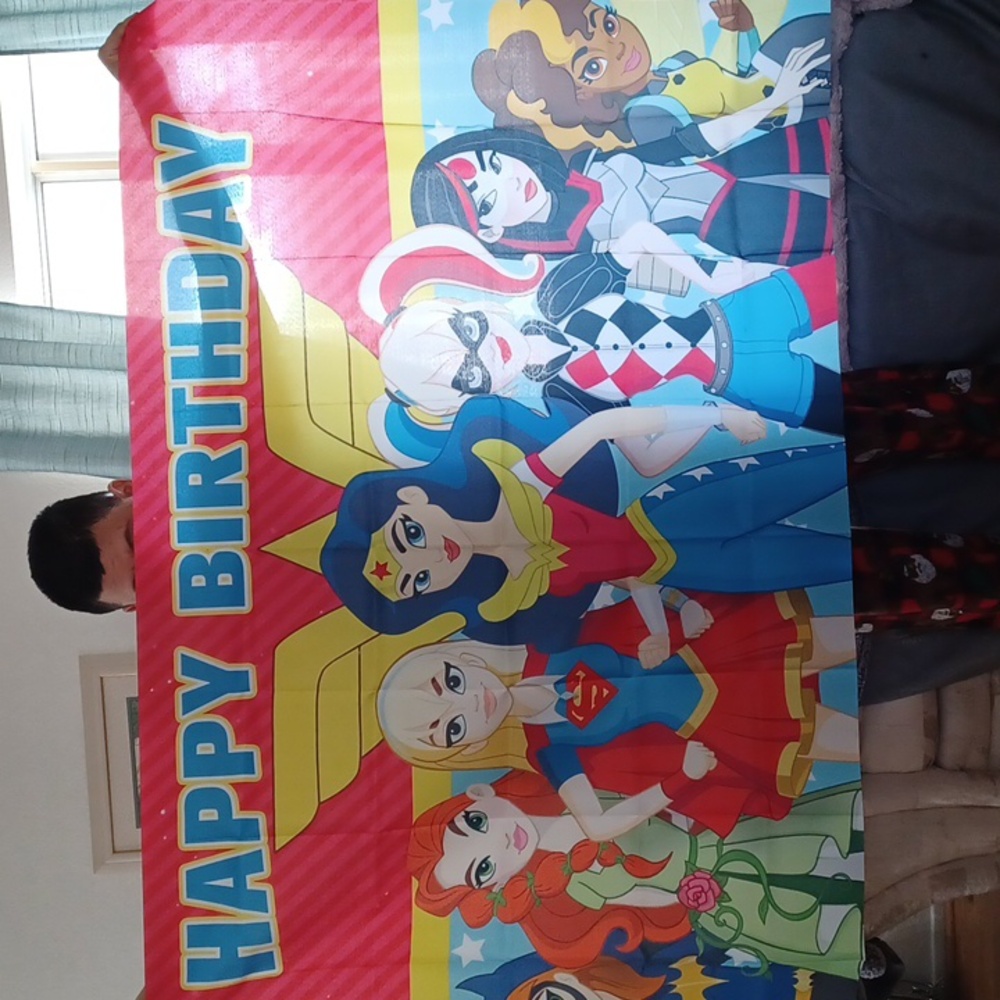 Happy birthday super hero banner 3X5 new